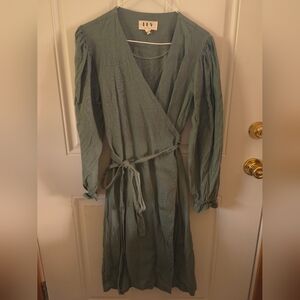 LEV Apparel Organic Cotton Wrap Dress, Medium
